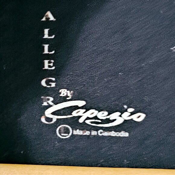 Allegro By Capezio Womens Dance Black & White Tank Top Sz L Built in Bra~TT11.5 - Picture 2 of 5